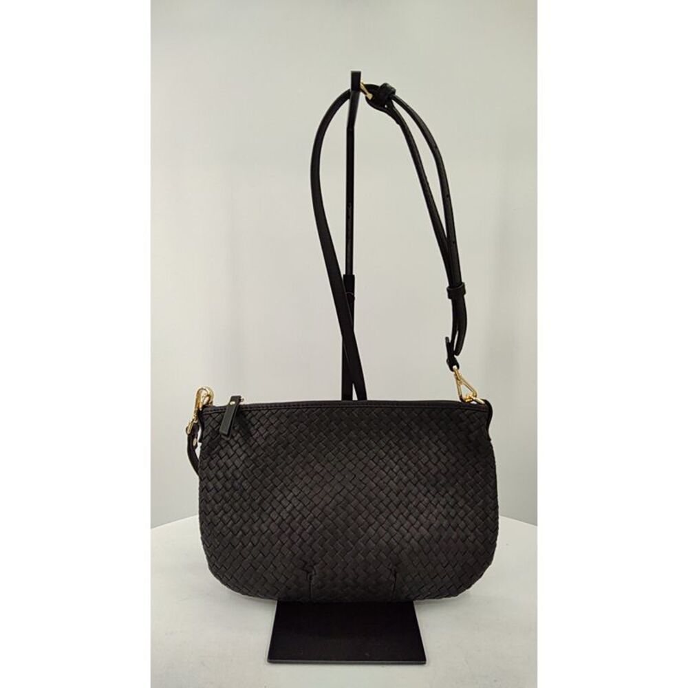 Quince Mini Black Woven Crossbody Bag